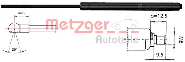 METZGER 2110332 Gasfeder, Koffer-/Laderaum